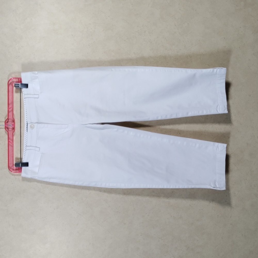 H171 Talbots white cotton Perfect Skimmer pants 4